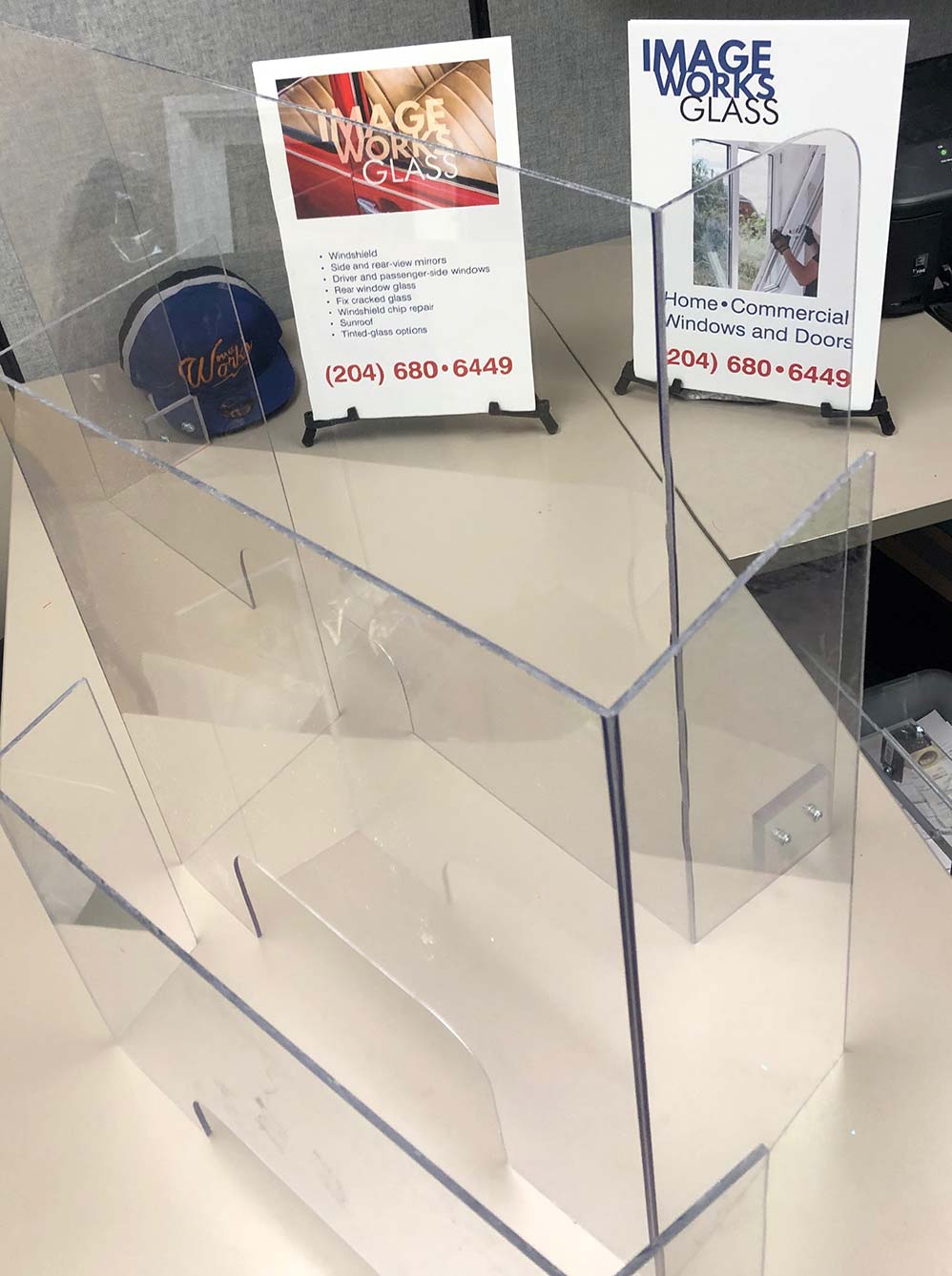 Sneeze Guard, Polycarbonate, 36" x 36" with Passthrough Image Works